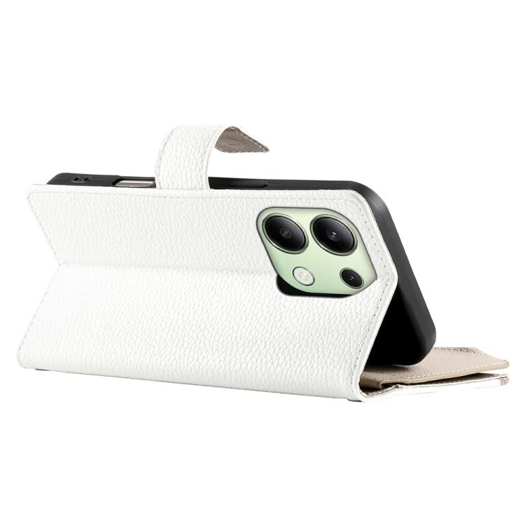 For Redmi Note 13 4G Global Stitching Multi-card Zipper Wallet Leather Phone Case with Short Strap