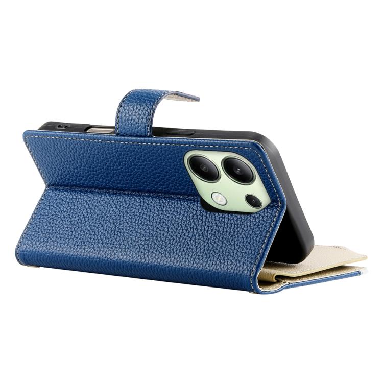 For Redmi Note 13 4G Global Stitching Multi-card Zipper Wallet Leather Phone Case with Short Strap