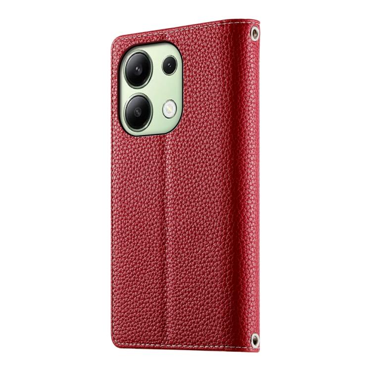 For Redmi Note 13 4G Global Stitching Multi-card Zipper Wallet Leather Phone Case with Short Strap