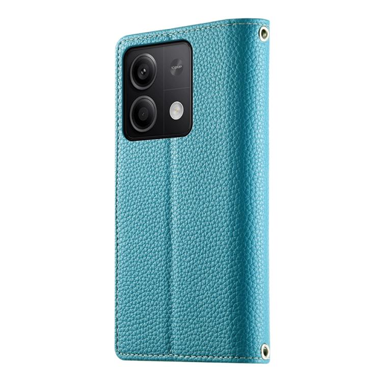 For Redmi Note 13 5G Global Stitching Multi-card Zipper Wallet Leather Phone Case with Short Strap