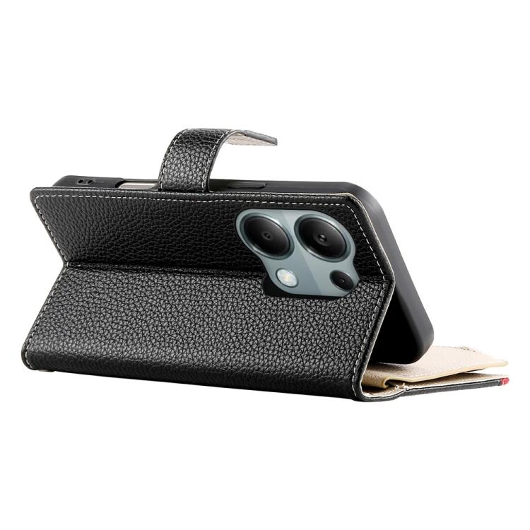 For Redmi Note 13 Pro 4G / Poco M6 Pro Stitching Multi-card Zipper Wallet Leather Phone Case with Short Strap