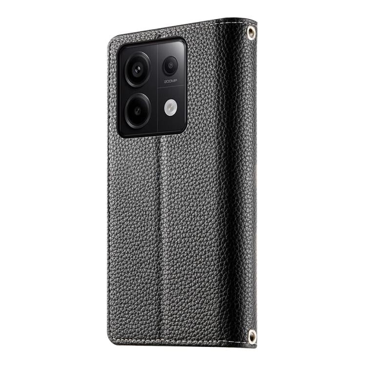 For Redmi Note 13 Pro / Xiaomi Poco X6 Stitching Multi-card Zipper Wallet Leather Phone Case with Short Strap