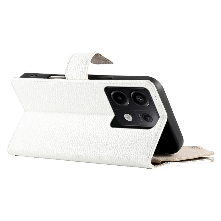 For Redmi Note 13 Pro / Xiaomi Poco X6 Stitching Multi-card Zipper Wallet Leather Phone Case with Short Strap