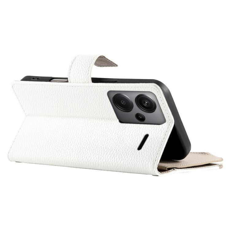 For Redmi Note 13 Pro+ Global Stitching Multi-card Zipper Wallet Leather Phone Case with Short Strap