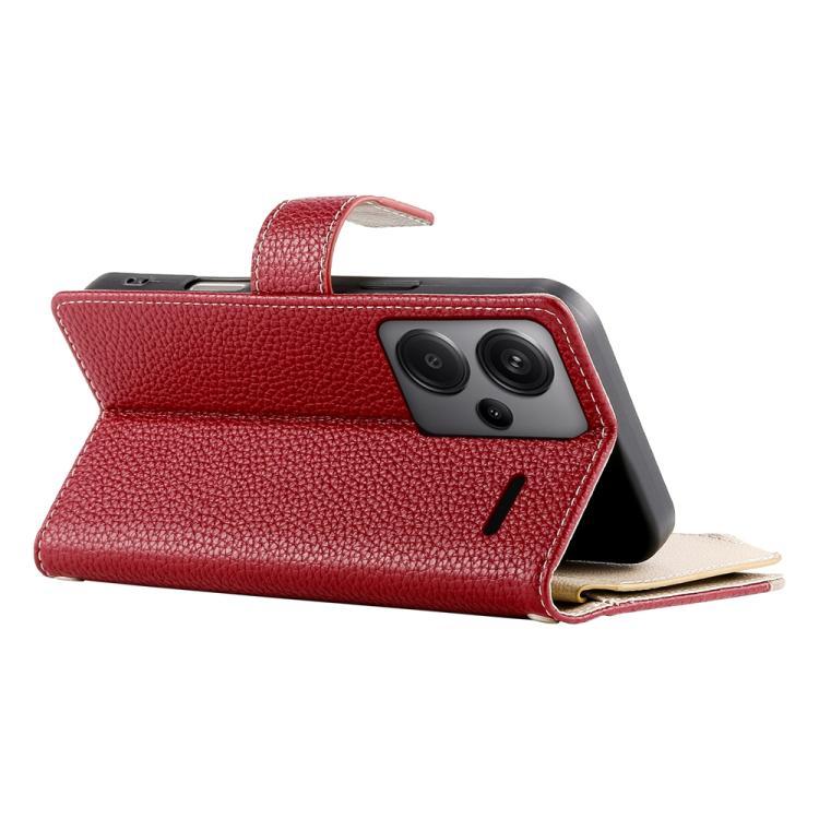 For Redmi Note 13 Pro+ Global Stitching Multi-card Zipper Wallet Leather Phone Case with Short Strap