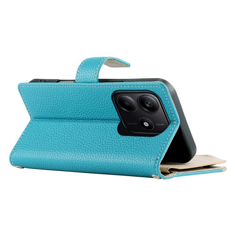 For Redmi Note 14 5G Global Stitching Multi-card Zipper Wallet Leather Phone Case with Short Strap