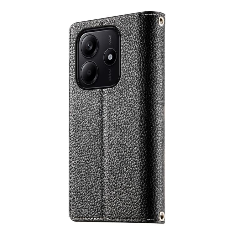 For Redmi Note 14 5G Global Stitching Multi-card Zipper Wallet Leather Phone Case with Short Strap