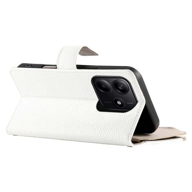 For Redmi Note 14 5G Global Stitching Multi-card Zipper Wallet Leather Phone Case with Short Strap