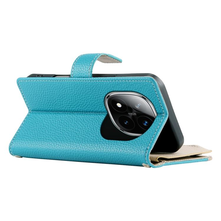 For Redmi Note 14 Pro 4G Stitching Multi-card Zipper Wallet Leather Phone Case with Short Strap