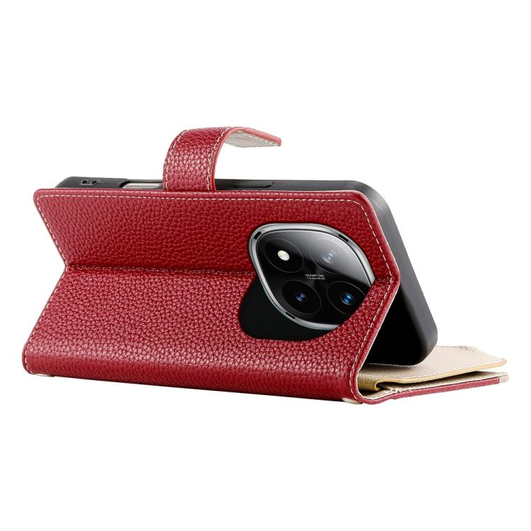 For Redmi Note 14 Pro 4G Stitching Multi-card Zipper Wallet Leather Phone Case with Short Strap