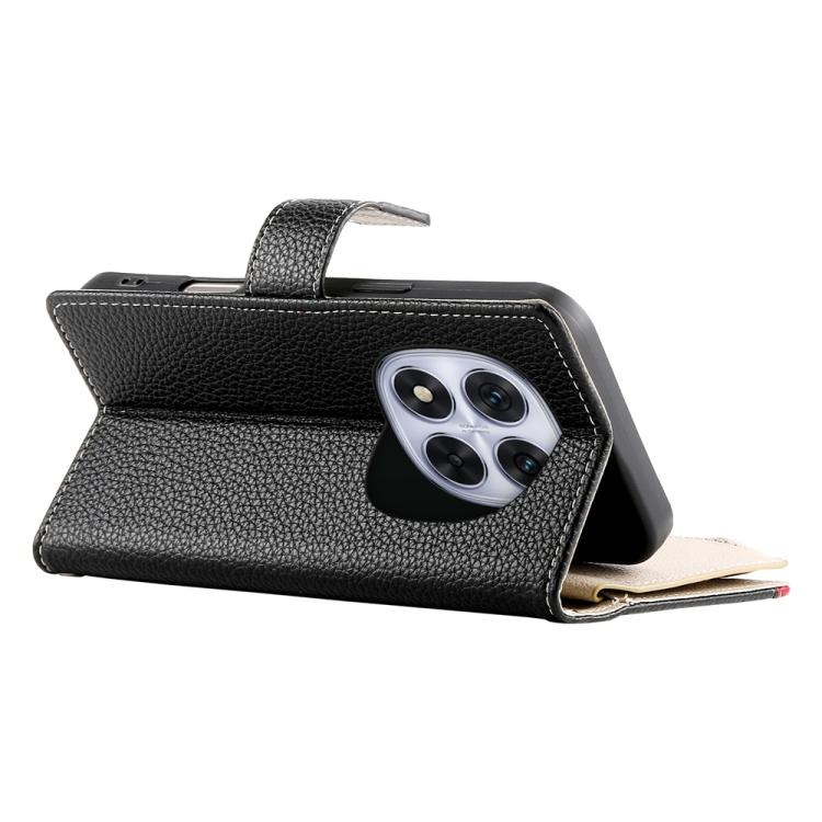 For Redmi Note 14 Pro 5G / Note 14 Pro+ 5G Stitching Multi-card Zipper Wallet Leather Phone Case with Short Strap