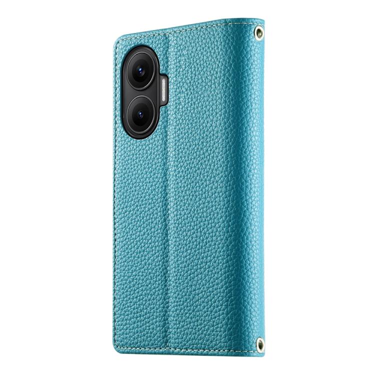For Redmi Turbo 4 Pro / Xiaomi Poco F7 Stitching Multi-card Zipper Wallet Leather Phone Case with Short Strap