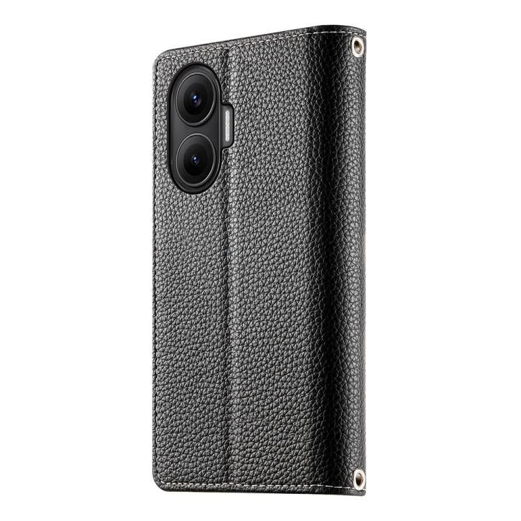 For Redmi Turbo 4 Pro / Xiaomi Poco F7 Stitching Multi-card Zipper Wallet Leather Phone Case with Short Strap