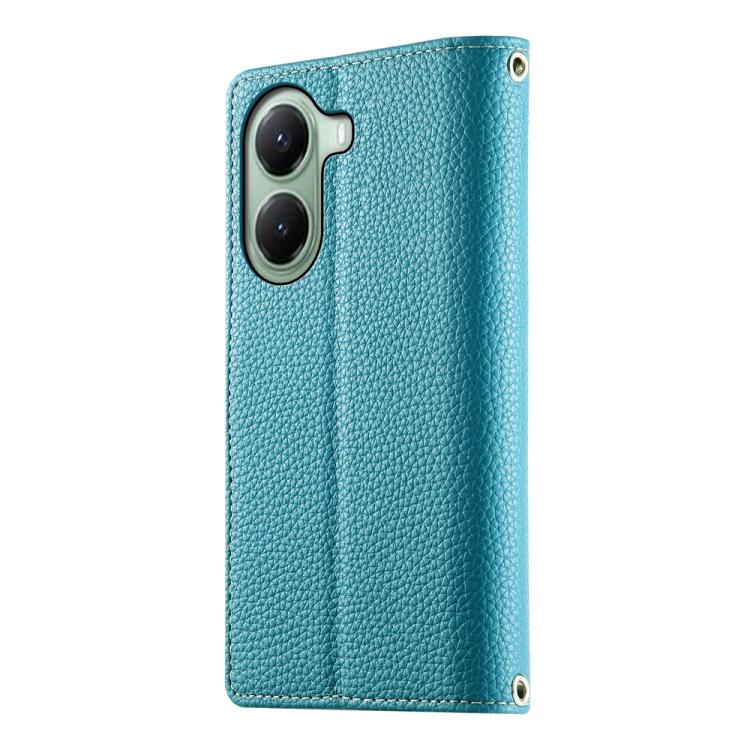 For Redmi Turbo 4 / Xiaomi Poco X7 Pro Stitching Multi-card Zipper Wallet Leather Phone Case with Short Strap