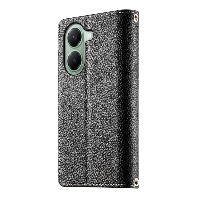 For Redmi Turbo 4 / Xiaomi Poco X7 Pro Stitching Multi-card Zipper Wallet Leather Phone Case with Short Strap