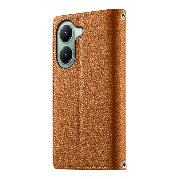 For Redmi Turbo 4 / Xiaomi Poco X7 Pro Stitching Multi-card Zipper Wallet Leather Phone Case with Short Strap