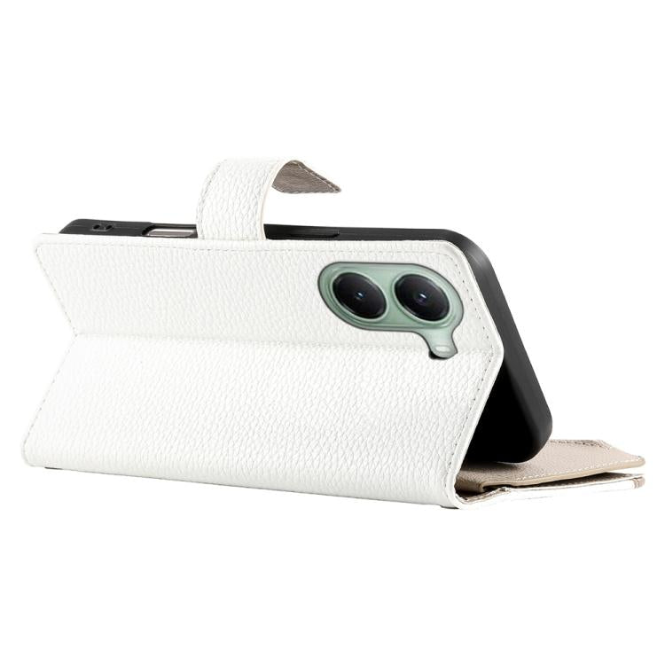 For Redmi Turbo 4 / Xiaomi Poco X7 Pro Stitching Multi-card Zipper Wallet Leather Phone Case with Short Strap