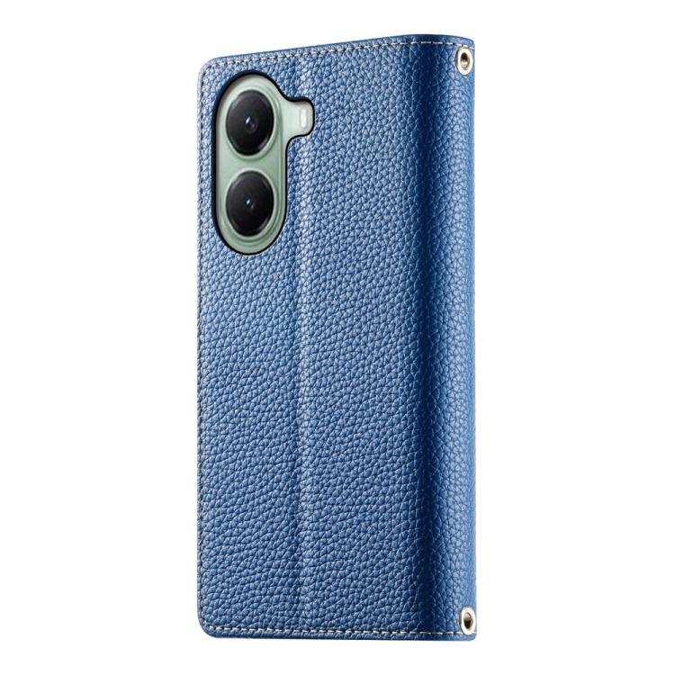 For Redmi Turbo 4 / Xiaomi Poco X7 Pro Stitching Multi-card Zipper Wallet Leather Phone Case with Short Strap