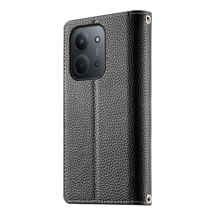 For Redmi 15C 5G / 4G Global 171mm / Poco C85 4G Stitching Multi-card Zipper Wallet Leather Phone Case with Short Strap