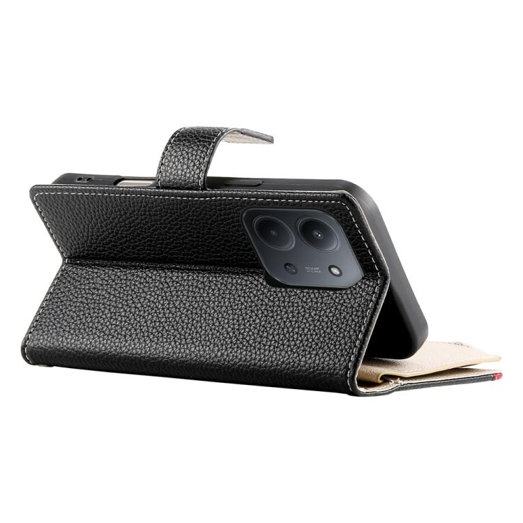 For Redmi 15C 5G / 4G Global 171mm / Poco C85 4G Stitching Multi-card Zipper Wallet Leather Phone Case with Short Strap