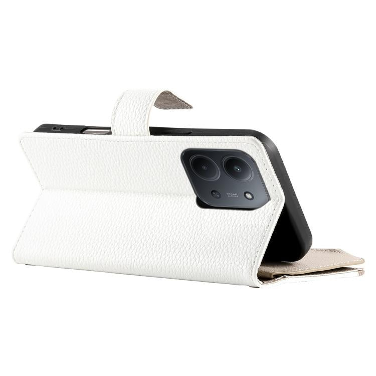 For Redmi 15C 5G / 4G EU 173mm / Poco C85 5G Stitching Multi-card Zipper Wallet Leather Phone Case with Short Strap