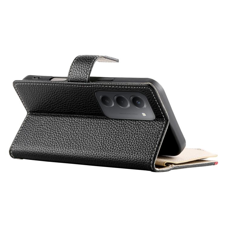 For Redmi 15 5G / 4G EU 171mm Stitching Multi-card Zipper Wallet Leather Phone Case with Short Strap