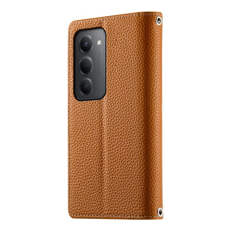 For Redmi 15 5G / 4G EU 171mm Stitching Multi-card Zipper Wallet Leather Phone Case with Short Strap