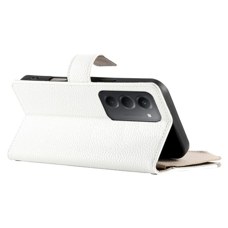 For Redmi 15 5G / 4G EU 171mm Stitching Multi-card Zipper Wallet Leather Phone Case with Short Strap