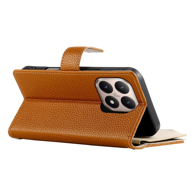 For Xiaomi 15T 5G Stitching Multi-card Zipper Wallet Leather Phone Case with Short Strap