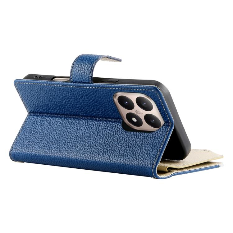 For Xiaomi 15T 5G Stitching Multi-card Zipper Wallet Leather Phone Case with Short Strap