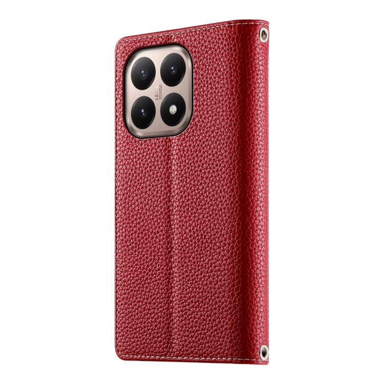 For Xiaomi 15T 5G Stitching Multi-card Zipper Wallet Leather Phone Case with Short Strap