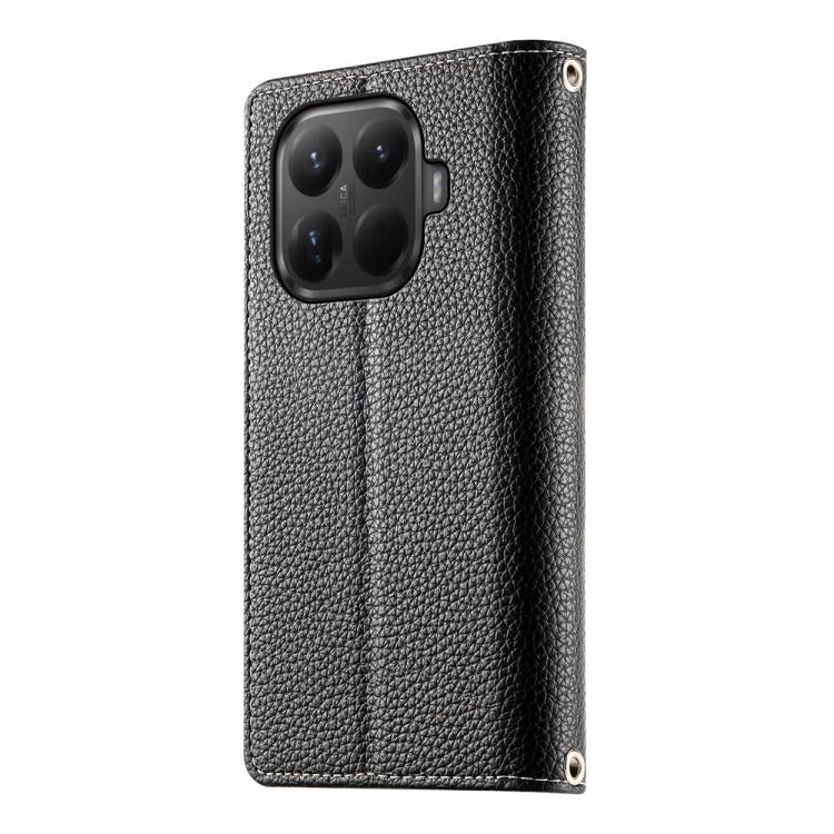 For Xiaomi 15T Pro 5G Stitching Multi-card Zipper Wallet Leather Phone Case with Short Strap