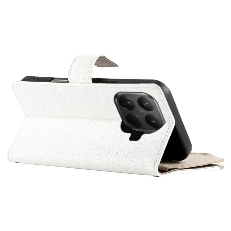 For Xiaomi 15T Pro 5G Stitching Multi-card Zipper Wallet Leather Phone Case with Short Strap