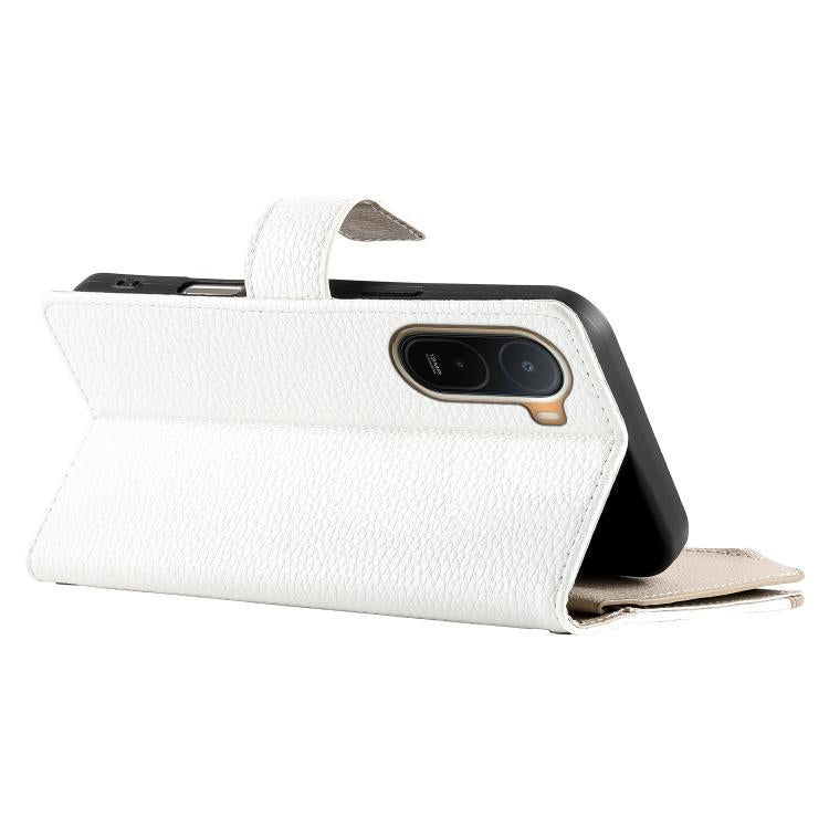 For Redmi A7 Pro 4G / 5G 171mm / Poco C85x 5G Stitching Multi-card Zipper Wallet Leather Phone Case with Short Strap