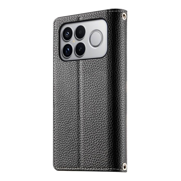 For Redmi K90 Pro Max / Poco F8 Ultra 5G Stitching Multi-card Zipper Wallet Leather Phone Case with Short Strap