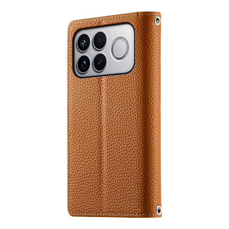 For Redmi K90 Pro Max / Poco F8 Ultra 5G Stitching Multi-card Zipper Wallet Leather Phone Case with Short Strap