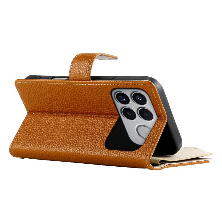 For Redmi K90 Pro Max / Poco F8 Ultra 5G Stitching Multi-card Zipper Wallet Leather Phone Case with Short Strap