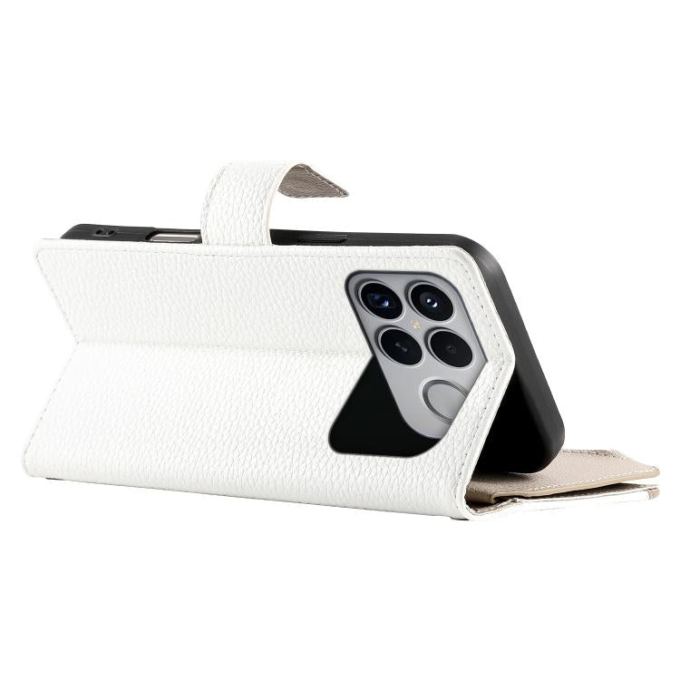 For Redmi K90 Pro Max / Poco F8 Ultra 5G Stitching Multi-card Zipper Wallet Leather Phone Case with Short Strap
