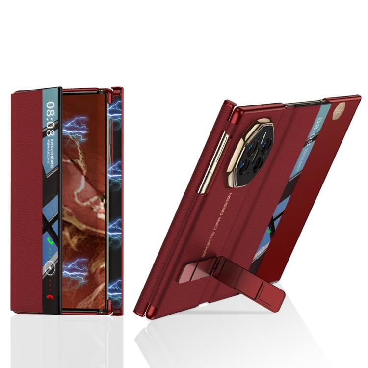 For Huawei Mate XT Ultimate GKK Magnetic Folding Full Cover Flip Phone Case with Slotted Rotating Bracket