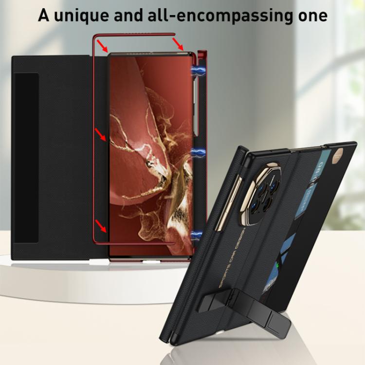 For Huawei Mate XT Ultimate GKK Magnetic Folding Full Cover Flip Phone Case with Slotted Rotating Bracket