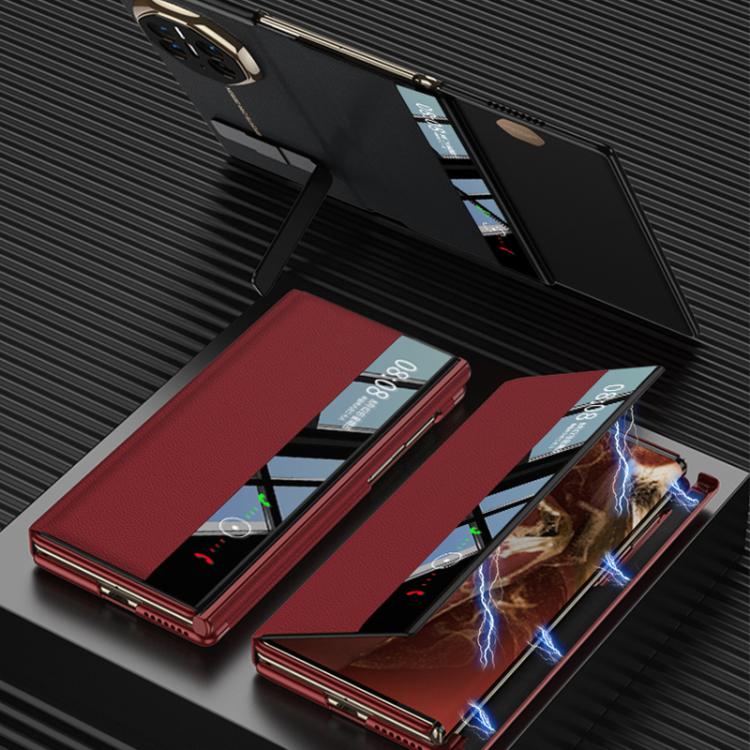 For Huawei Mate XT Ultimate GKK Magnetic Folding Full Cover Flip Phone Case with Slotted Rotating Bracket