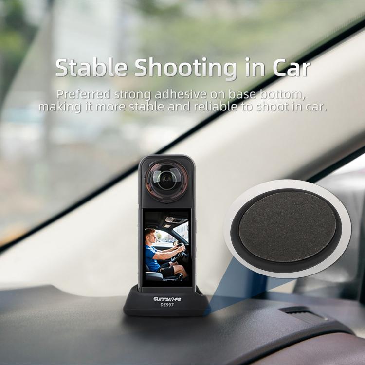 For Insta360 X5 / X4 Sunnylife Silicone Stand Base Car Base - Black