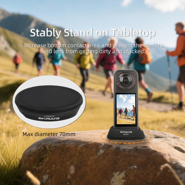 For Insta360 X5 / X4 Sunnylife Silicone Stand Base Tabletop Base - Black
