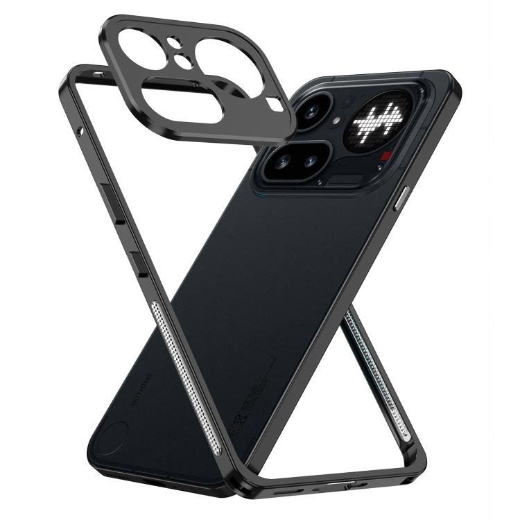 For Nothing Phone 4a Pro Metal Frame Heat Dissipation Phone Case with Camera Guard Ring