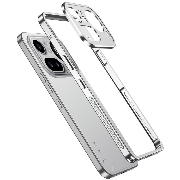 For Nothing Phone 4a Metal Frame Heat Dissipation Phone Case with Camera Guard Ring