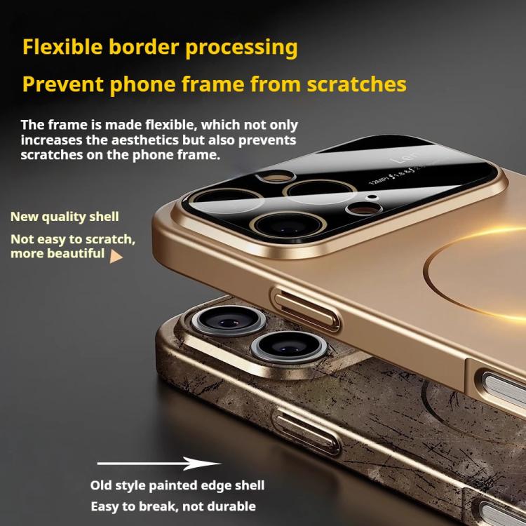 For iPhone 14 Pro Max Kalebol Large Window MagSafe Frosted PC Phone Case