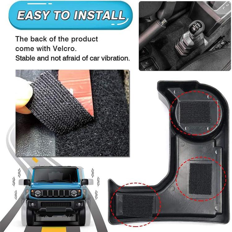 For Suzuki Jimny JB74 / JB64 2019- Car Automatic Transmission AT Central Control Storage Box, with Anti-slip Mats - Black