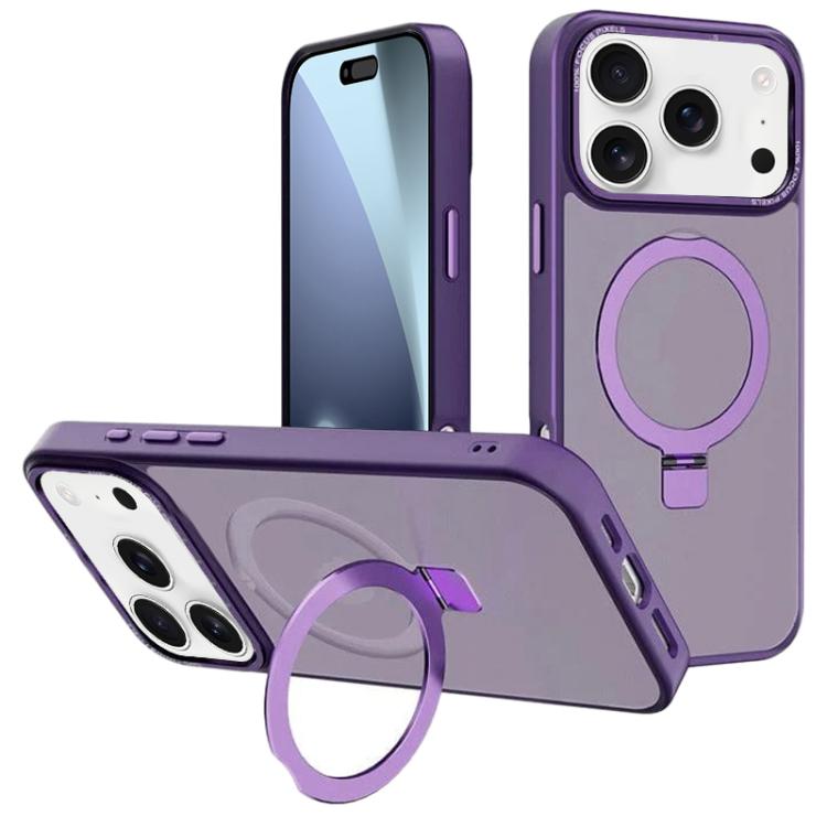 For iPhone 17 Pro Max Kalebol Metal Lens Frame MagSafe Holder Frosted PC Phone Case