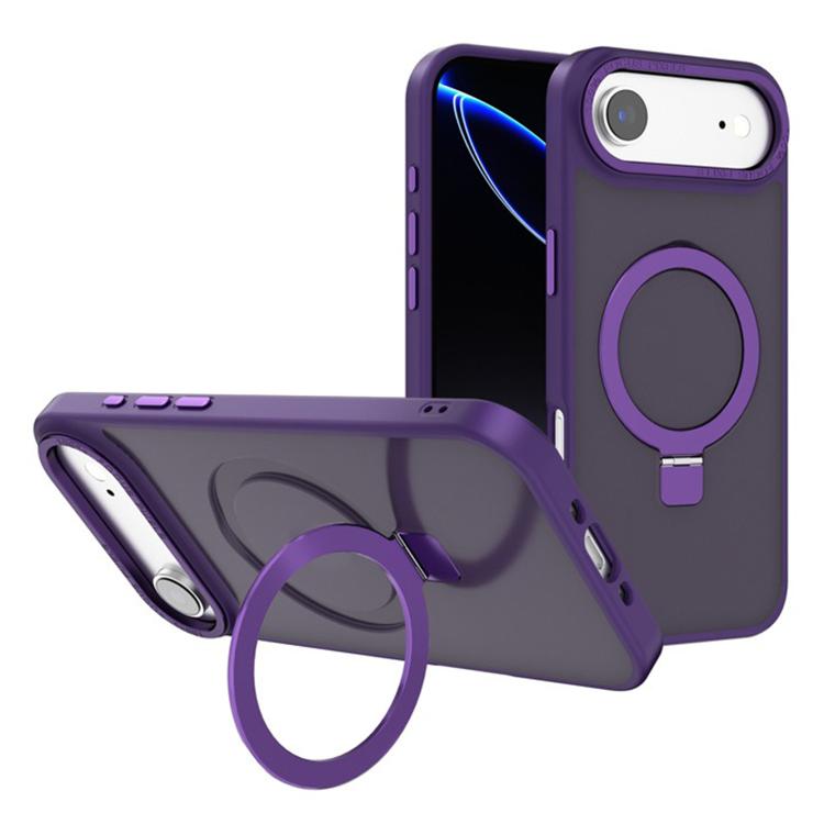 For iPhone Air Kalebol Metal Lens Frame MagSafe Holder Frosted PC Phone Case