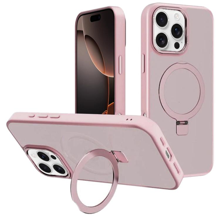 For iPhone 16 Pro Max Kalebol Metal Lens Frame MagSafe Holder Frosted PC Phone Case